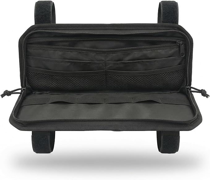 Visor Organizer, Car Sun Visor Organizer for Trucks & Auto, Tactical Molle Visor Panel with Large Capacity Storage, Keep Car Accessories Neat, Fits SUV Sedan Off-road Vehicles, Black,12.8x7x1.2 Inch