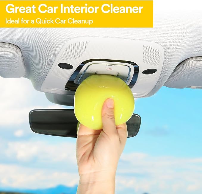 Car Cleaning Gel for Car Cleaning Putty Car Putty Auto Detailing Tools Car Slime Cleaner Dust Cleaning Gel for Car Interior Cleaner Car Accessories Keyboard Cleaner Yellow (2Pack)