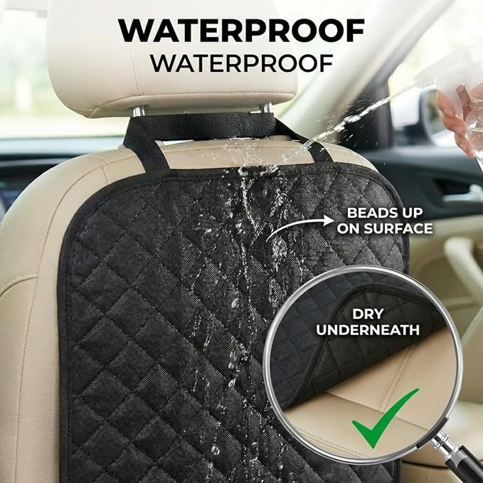 2 Pack Car Back Seat Cover and Organizer Protector from Dirt Scratches Mud Universal Fit All Automotive Model Vehicle Type Waterproof Durable Preventing the Impact of Children Step Kick 17"x25"