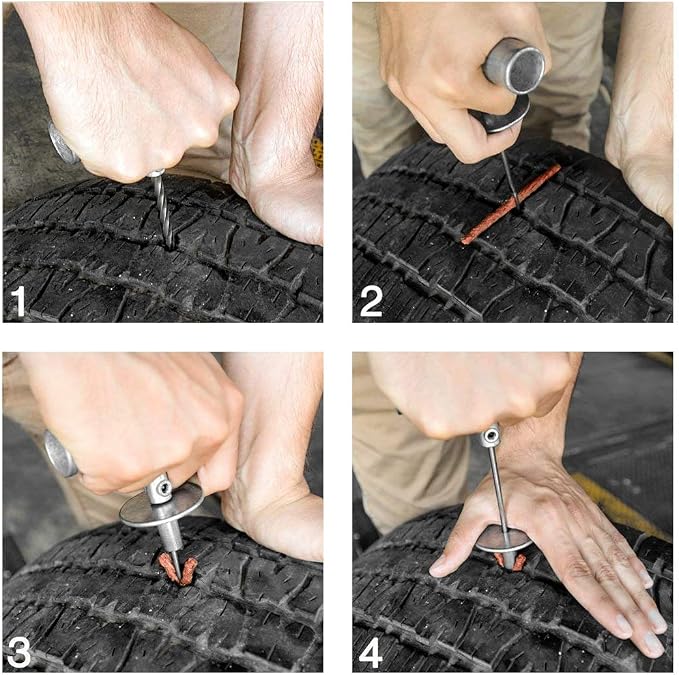 50003L Universal Heavy Duty Tire Repair Kit | 57 Piece Value Pack | Fix Punctures and Plug Flats | Ideal for Cars, Trucks, Motorcycle, ATV, Jeeps, Off Road Vehicles, RV, Tractors …