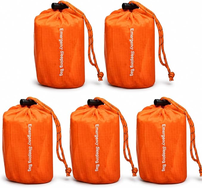 Emergency Sleeping Bag – 84"x36" Thermal Mylar Survival Bivy Sack – Waterproof, Lightweight & Compact Emergency Blanket for Camping, Hiking, Outdoor Survival & Travel