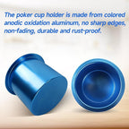 GSE Games & Sports Expert Jumbo Aluminum Cup Holder, Drop-in Cup Holder for Casino Poker Tables, Work Desks, Boats, RVs, Cars & Trucks (Blue, 2-Pack)
