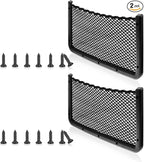 2 Pcs Boat Storage Net Bag, ABS Plastic Car Framed Mesh Net Holder, Phone & Cargo Organizer with Screws for Auto, Rv, Boat, Pontoon, Truck Pocket Storage (16 x 8 Inch)