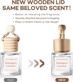 C Classy Hanging Car Air Freshener 2 Pack, Mahogany Coconut Essential Oil Diffuser, Long-Lasting Fragrance, Cute Glass Bottle Car Accessories for Women & Men, Made in USA