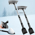 Trazon 42.4" Extendable Snow Brush & Mini Snow Shovel/Ice Scraper for Car Windshield with Foam Grip for Cars, SUV, Trucks, Detachable Сar Scraper, No Scratch, Heavy Duty Long Handle, Ice Remover