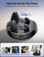 Car Phone Holder Mount, 360° Adjustable & Avoid Sun Glare Phone Holder for Car, Slip Free Spring Snap Design Dashboard Phone Stand, Compatible with Smartphones, GPS Devices