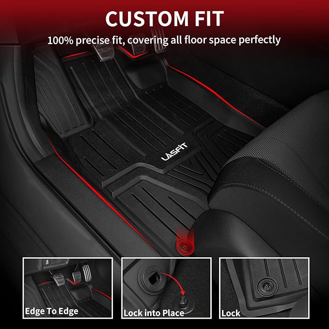 Floor Mats for Honda Civic 2022-2025 2026 Sedan Hatchback Si (Include Sport), with&w/o USB Port | for Acura Integra 2023-2026, All Weather Car Floor Liners, 1st & 2nd Row, Black