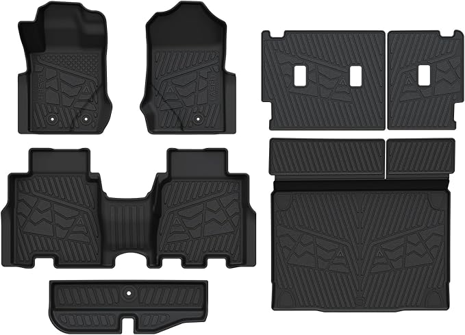 Floor Mats & Cargo Liner Set for Ford Bronco 4-Door 2021-2026, Full Covrage Floor Liners + Cargo Mat + Backrest Mats + Underfloor Storage Mat, Heavy Duty All Weather TPE Interior Protection