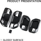 Car ABS Carbon Fiber Inner Door Handle Cover Interior Trim Decal for 2019-2025 Chevy Silverado | for 2019-2021 GMC Sierra 1500 2500 3500 HD Accessories （4 Door