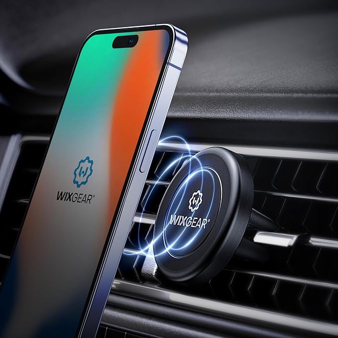 Magnetic Phone Holder for Car, [2 Pack] Universal Air Vent Magnetic Phone Mount for Car, Car Phone Holder Mount for Cell Phones and Mini Tablets with 4 Metal Plates
