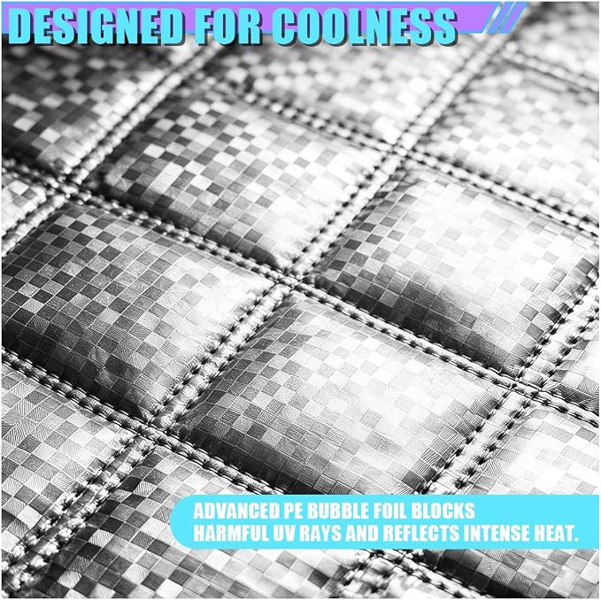 Car Steering Wheel Sun Shade Cover, 17" Diameter Aluminum Film Heat Insulation Car Steering Wheel Protector, Universal Foldable Sun Block Shield for Cars, SUVs, Trucks(Thick)