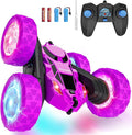 Remote Control Car for Kids, Stunt RC Cars with Cool Wheel Lights, Double-Sided Driving, 360-degree Rotation Boys & Girls Toys for Ages 6 7 8 9 10-12 Kids, Valentines, Birthday Idea