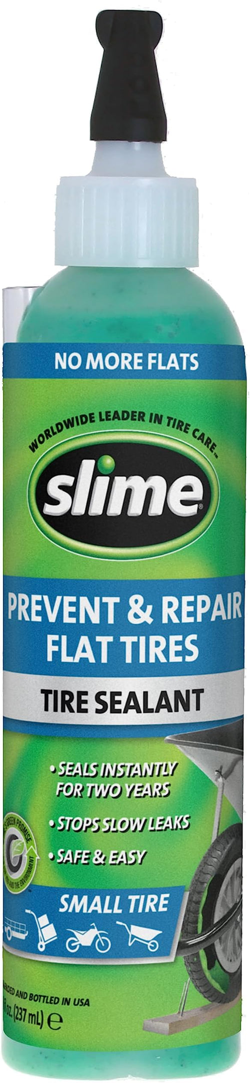 10007-6PK Flat Tire Puncture Repair Sealant, Prevent and Repair, Small Tubeless Tires, Non-toxic, eco-friendly, 6 x 8 oz bottle