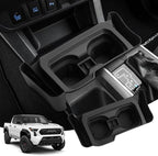 Center Console Cup Holder Insert for 2016-2023 Toyota Tacoma Interior Accessories, TPE Silicone Material 2-in-1 Center Console Drink Cup Holder Insert