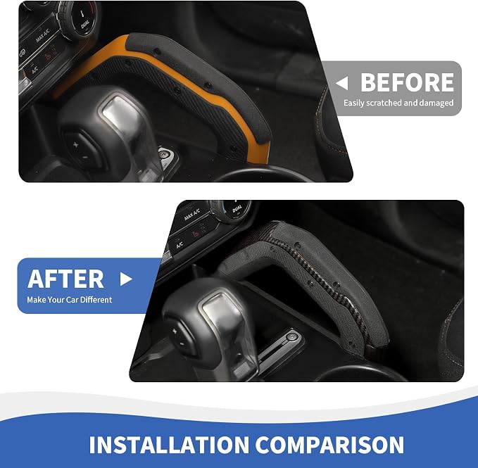 Center Console Dash Grab Handle Cover Trim Compatible with 2021-2024 Ford Bronco Interior Accessories, Carbon Fiber (Not for Bronco Sport)