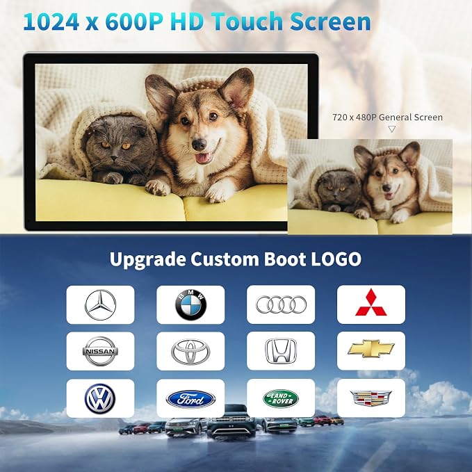 9" Wireless Apple Carplay Screen for Car,with 4K Dash Cam | and 1080p Backup Camera,Apple Carplay & Android Auto with DVR,GPS Navigation Mirror Link,Bluetooth,FM, Siri
