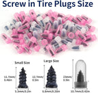 Tire Repair Screws, 60 PCS Vacuum Tire Plug Kit Spiral Rubber Nail, Tire Plugs Screw Type Fast Tool Self Screw in Tire Plugs, Tire Repair Kit for Car, Truck, Motorcycle Tire Puncture Repair