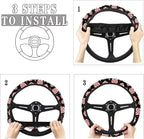 Christmas Car Steering Wheel Cover Sweat Absorption Safe Driving | Candy Print, Sweat Absorbing Non-slip Steering Wheel Protection, Elastic Flexible Universal 14 to 15 inch