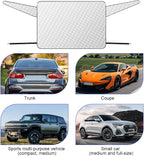 Zpana Car Magnetic Rear Windshield Snow Cover, Vehicle Rear Window Frost Cover with Elastic Strap, Automotive Windshield Protector for Ice and Snow, Universal for Most Sedan SUV