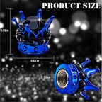 4PCS Crown Bling Tire Stem Valve Caps, Crystal Diamond Car Wheel Tire Valve Caps Universal Copper Core Stem Covers for Cars, SUV, Trucks, Bikes, Motorcycles, Bicycles (Blue & Black)