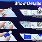 24PCS LED Interior Replacement Bulbs, Interior Car Lights, Dome Light LED Car Bulb Kit Set T10 31 mm 42 mm, Used for Map Dome Lights and License Plate Courtesy Lights Accessories (Blue)