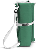 Heated Stadium Seat, Battery Powered (not Included) Foldable, Lightweight Foldable with Back Support & Carrying Strap for Sports Games, Camping, Outdoor Events, Green/White