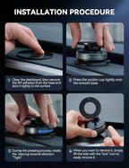 Magsafe Car Mount, Car Mount for iPhone with Strong Magnet, 360° Metal Strut Vacuum Suction Cup Phone Mount for iPhone 17 Air Pro Max/16 15 14 13 12 Series& Android Magsafe Case, Dark Blue