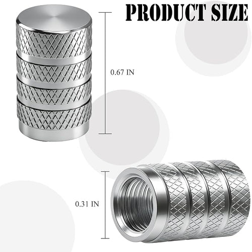 12PCS Tire Valve Stem Caps, Dust Proof, Anodized Aluminum Universal Tire Valve Stem Covers for Cars, SUV, Trucks, Bikes, Motorcycles, Bicycles(Silver)