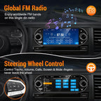 Single Din Car Radio with Apple CarPlay, Backup Camera，External Mic,Single Din Touchscreen Radio Supports Android Auto, Bluetooth, Dual Physical Knobs,SWC, EQ, FM Radio (Black)