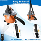 See-Through Extracting Accessory with 2-1/2" Reducer for Upholstery & Carpet Cleaning & Auto Detailing, Shop Vac Extractor Attachment for 10-20 Gallon Wet/Dry Vacuum Cleaners