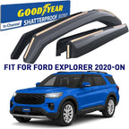 Goodyear Shatterproof in-Channel Window Deflectors for Ford Explorer 2020-2026, Rain Guards, Window Visors for Cars, Vent Deflector, Car Accessories, 4 pcs - GY008030