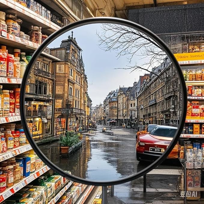 12" Acrylic Convex Mirror – Adjustable Wide Angle View Traffic Mirror for Enhanced Security Coverage in Rooms, Offices, Warehouses, Parking Lots, and Addressing Corner Blind Spot Areas