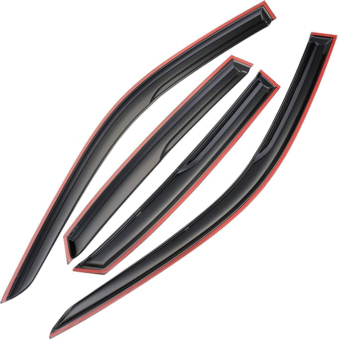 Smoke Tinted Tape-On Side Window Visor Deflectors Rain Guards Designed for Honda Civic Sedan 2022 2023 LX EX SI HPT Sport Touring（4pcs）