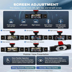 360 Degree View 4 Channel Dash Cam 1080 P Front and Rear Inside, Left and Right Dash Camera for Cars, 3.16 Inch Night Vision, Loop Recording, Exposure Compensation, Reversing Assistance