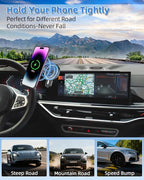PZK Car Phone Mount for BMW X5 X6 2024-2026 & BMW X7 2023-2026 Accessories | Magnetic 15W Fast Wireless Charger Car Phone Holder Custom 14.9-inch Screen 360° Rotation with Storage Box Not Block Vent
