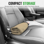 Waterproof Sweating Car Seat Cover for Post Gym Workout, Running, Swimming, Beach and Hiking, Universal Fit Anti-Slip Bucket Seat Protector for Cars, SUVs and Trucks, Machine Washable, Beige