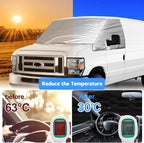 Silver RV Windshield Cover for Ford E-Series 2003-2026 | Fits Econoline E150 E250 E350 E450, Hail Protector, Waterproof Snow Cover