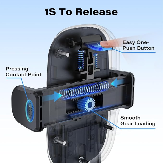 Easy One-Button Release CD Phone Holder for Car, Universal CD Slot Phone Mount, Thick Cases Friendly Cell Phone Holder for iPhone, Google, Samsung, Moto & Other Smartphones (Clamp)