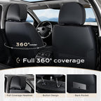 Coverado Front Seat Covers, Waterproof Nappa Leather Anti-Scratch Protectors, Universal Fit for Sedans, SUVs, Pickups, Car Accessories, Waterproof Seat Covers-Black