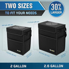 K KNODEL 2 Gallon Black Leak-Proof Waterproof Car Trash Can with Lid