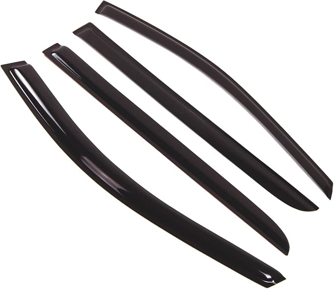 WD2-238 Dark Smoke 4 Pcs Set Window Visor (Outside Mount) Deflector Rain Guard Compatible with 2005-2010 Honda Odyssey