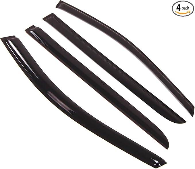 Outside Mount Window Vent Visors Rain Guards Compatible with Honda Odyssey 2005-2010 | Side Window Wind Deflectors Rain Shields | Black Tinted, 4 Pcs Set, BGWV-238