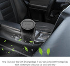 Car Trash Can with Lid, Mini Car Garbage Bin Leakproof Cup Holder Trash Can, Multipurpose Organizer Door Pocket Trash Cup Fits Auto Home Office, Universal Garbage Can (Black)