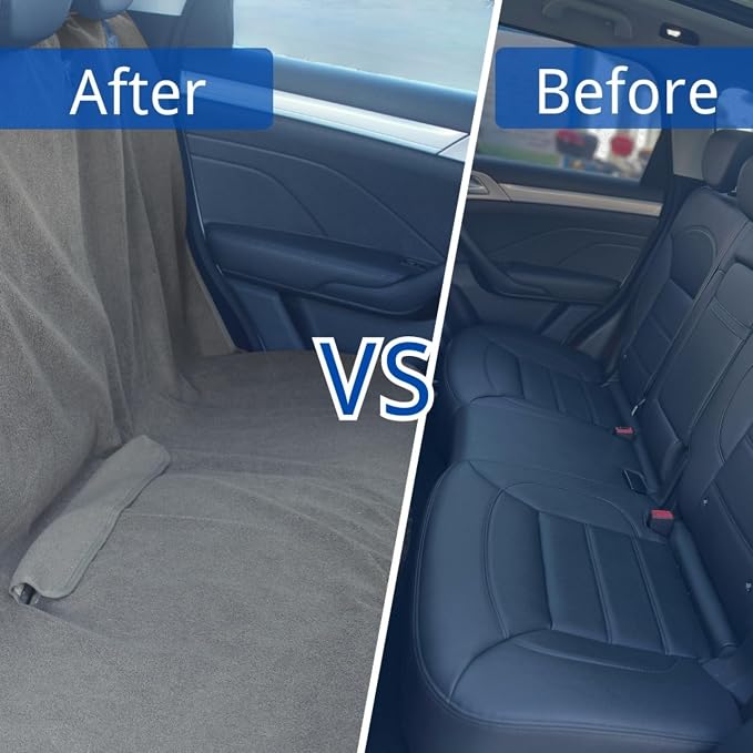 Waterproof Car Seat Cover for Front Seats, Protector for Cars SUVs Trucks, Sweat Towel Seat Covers Bucket for Gym,Workout,Beach,Hiking,Running(Grey,Rear Bench Seat Towel)