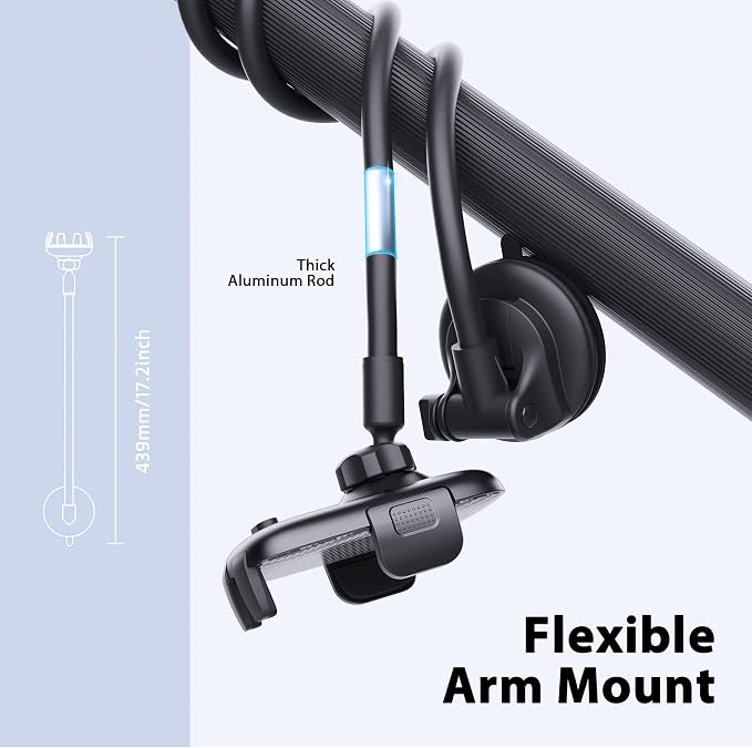 Phone Holder - 14-Inch Long Arm Windshield Car Cell Phone Holder Anti-Shake Stabilizer Automobile Mount for iPhone Android Smartphones