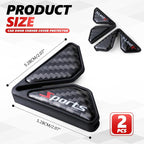 2PCS Car Door Corner Guards, Carbon Fiber Auto Front Door Edge Guards, Anti-Collision Car Door Corner Protector Sticker, Universal Car Accessories Decoration (Black Sport)