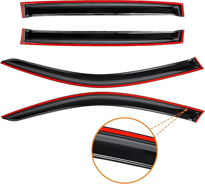 Window Rain Guard for Honda HRV 2023 2024 2025 2026 Outside Tape-On Shatterproof Sun Smoke Guard Vent Visor Side Window Wind Deflectors Accessories for Honda HR-V 2023 2024 2025 2026
