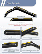 in-Channel Window Rain Guard for Jeep Wrangler JL 2018-2026 and Jeep Gladiator 2020-2026 Rain Guards Side Window Visors Low Profile Vent Visor Window Deflectors Vent Shades Car Accessories