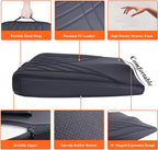 Premium Car Seat Cushion, Memory Foam Driver Seat Cushion to Improve Driving View- Coccyx & Lower Back Pain Relief - Seat Cushion for Car, Truck, Office Chair (Leather Black)