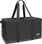 Extra Large Utility Tote Bag - Standing Reusable Grocery Bag with Handle, Collapsible Storage for Shopping, Beach